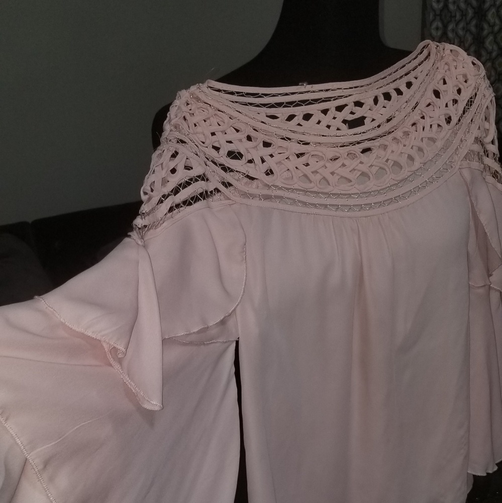 Pale pink boutique blouse